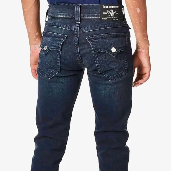 True Religion Sz 33 34 Dark Blue Jeans Rocco Relaxed Slim NWT - Picture 3 of 16